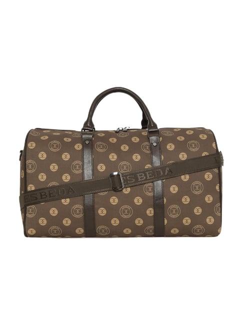 esbeda brown printed large duffle bag - 37 ltrs