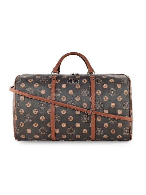 esbeda brown printed large duffle bag