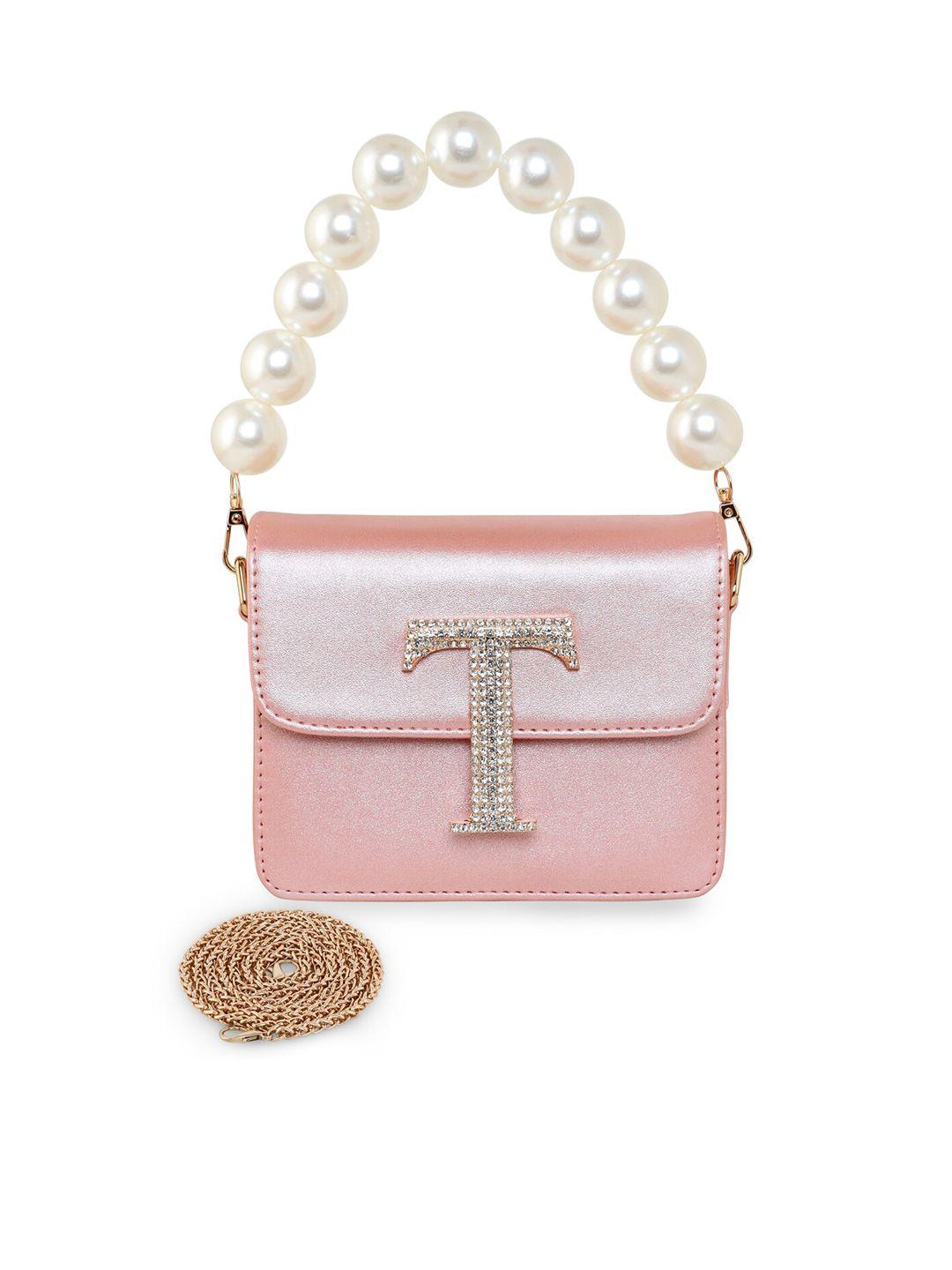 esbeda embellished pu structured sling bag