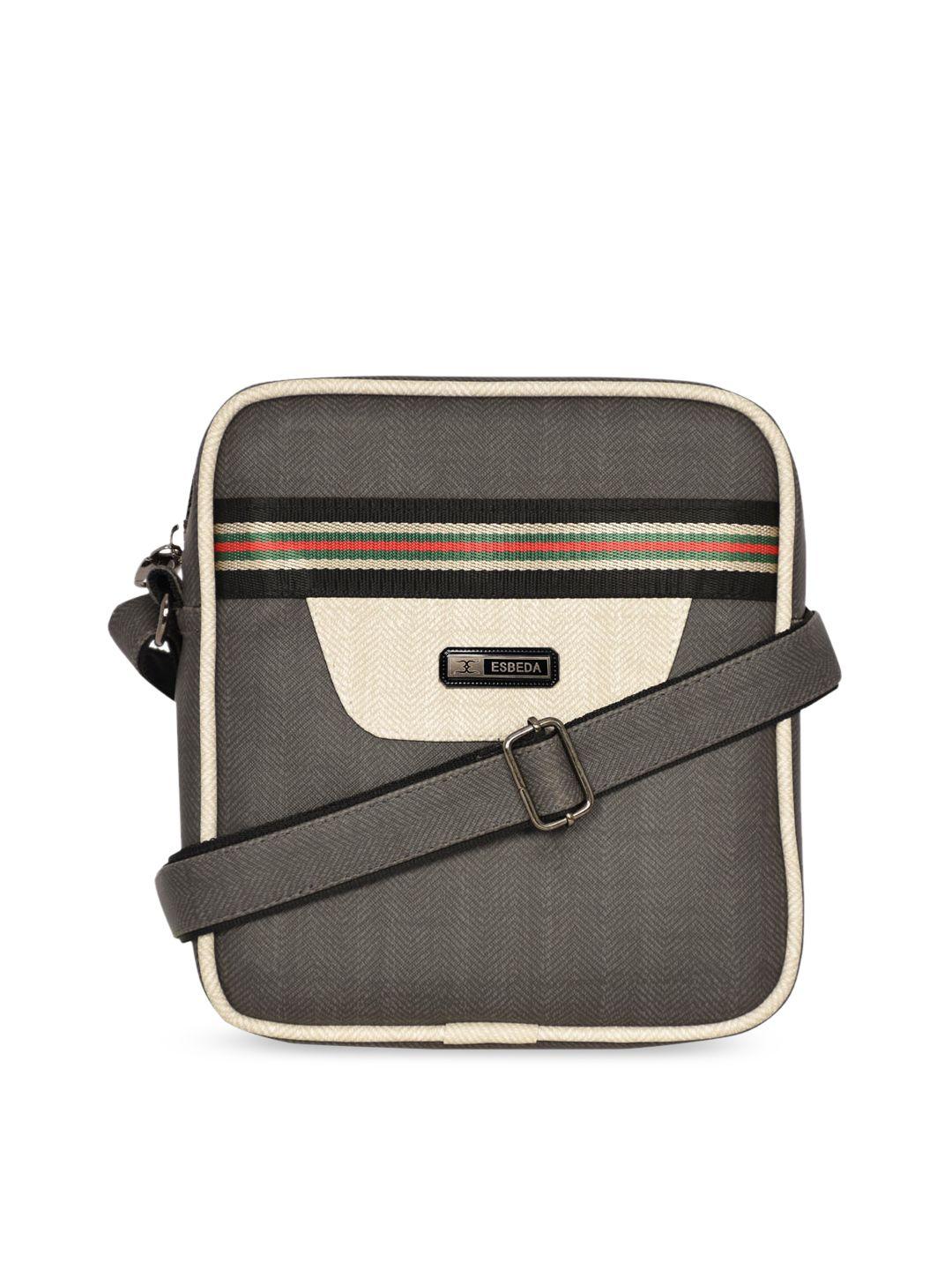 esbeda grey pu structured sling bag