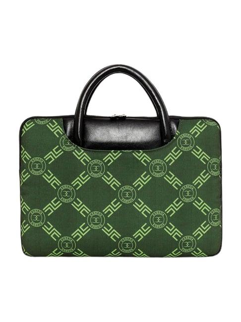 esbeda light green printed medium laptop bag - 15 inches