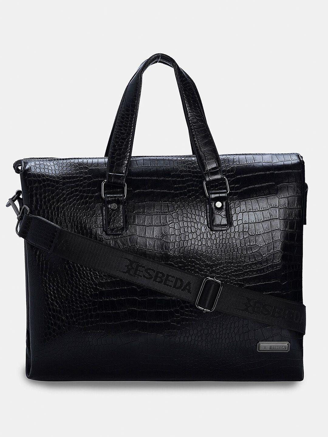 esbeda men textured laptop bag -up to 14 inch