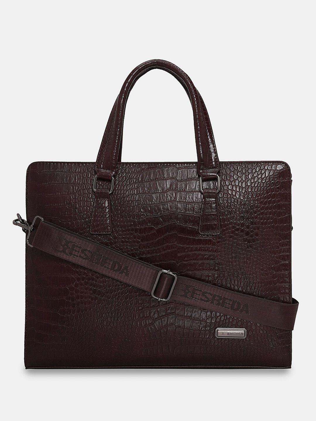 esbeda men textured laptop bag -up to 14 inch