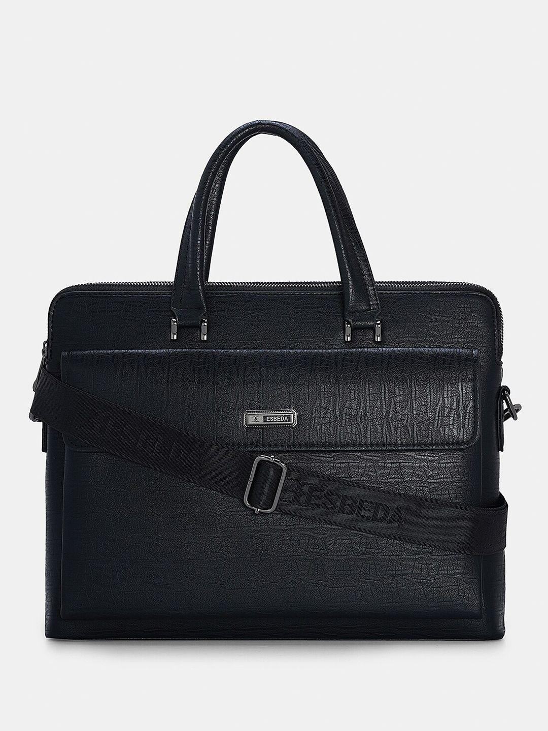 esbeda men textured laptop bag -up to 14 inch