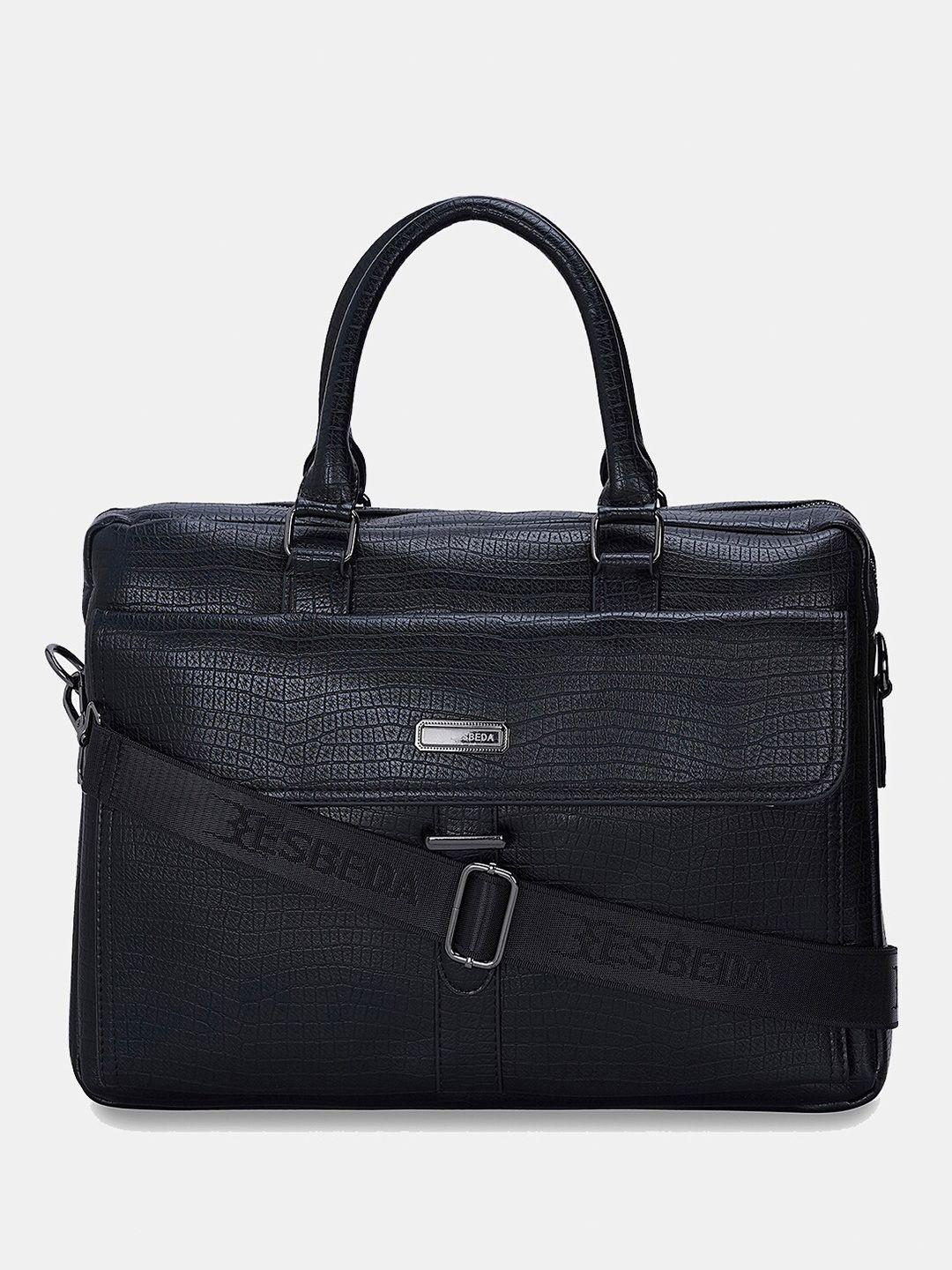 esbeda men textured laptop bag -up to 14 inch