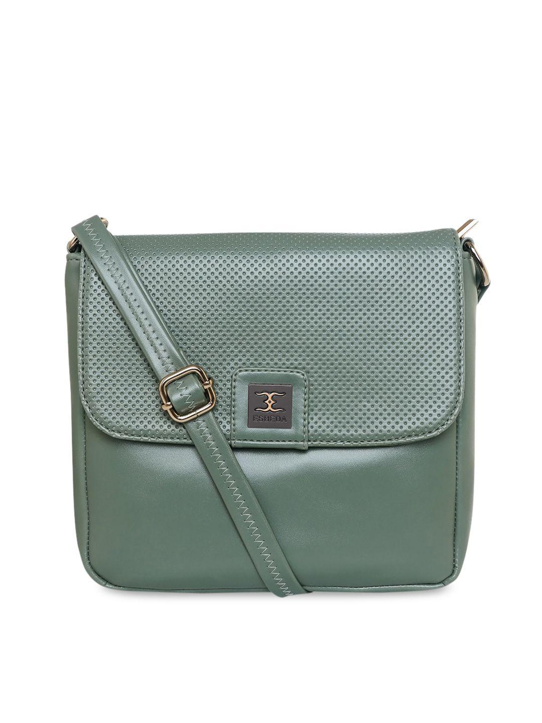 esbeda olive green pu structured sling bag
