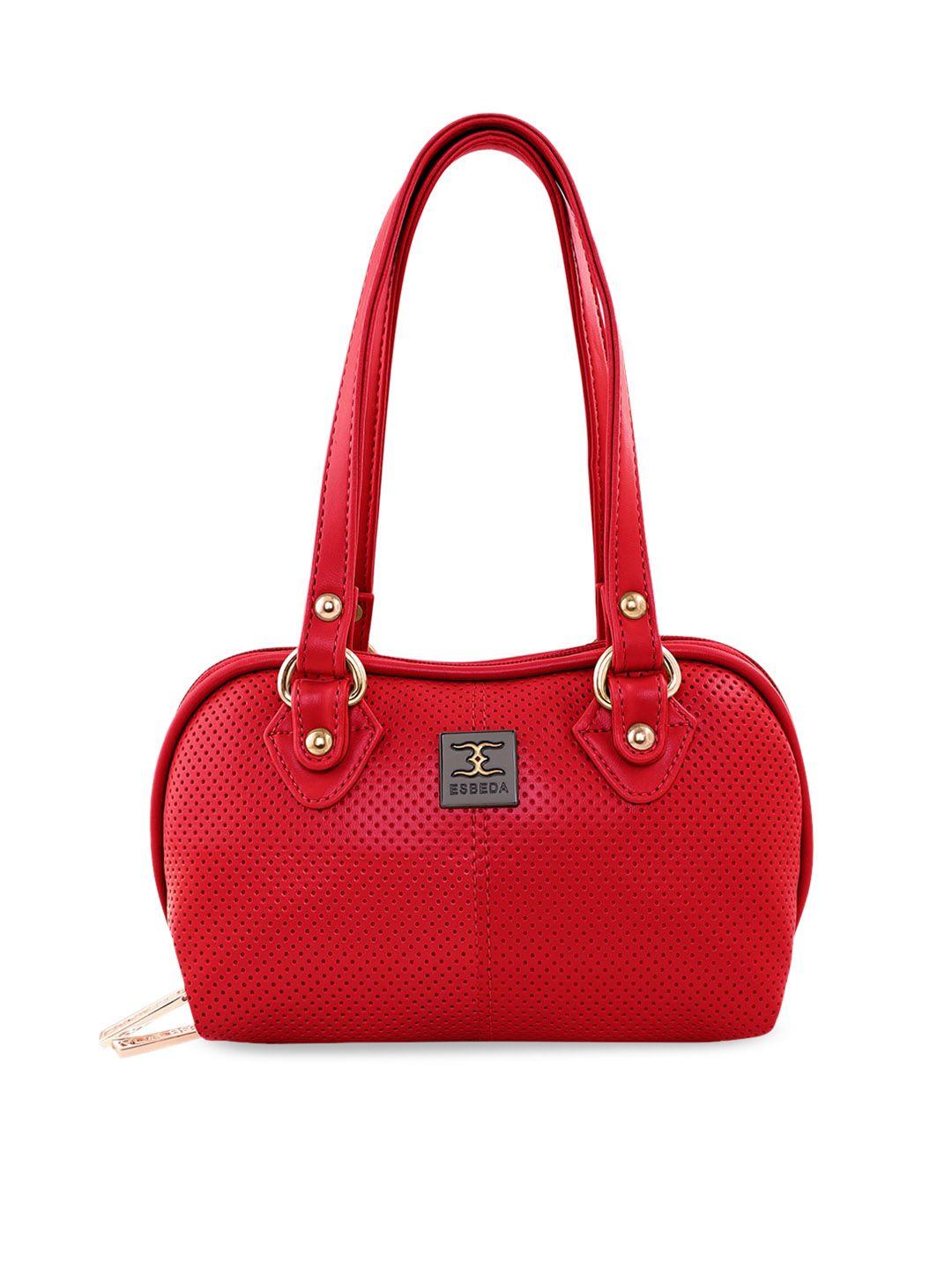 esbeda red solid handheld bag