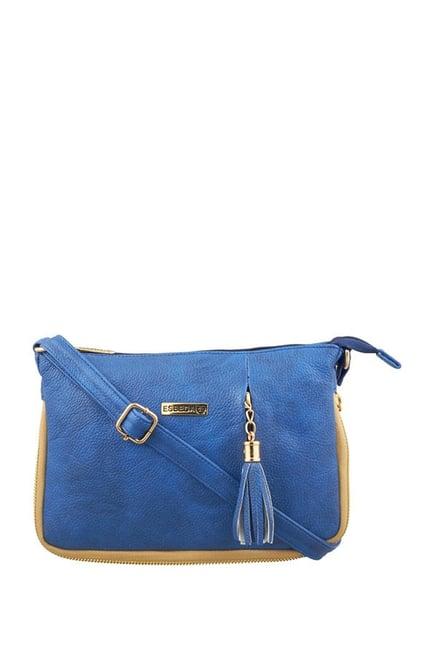 esbeda royal blue tassel sling bag
