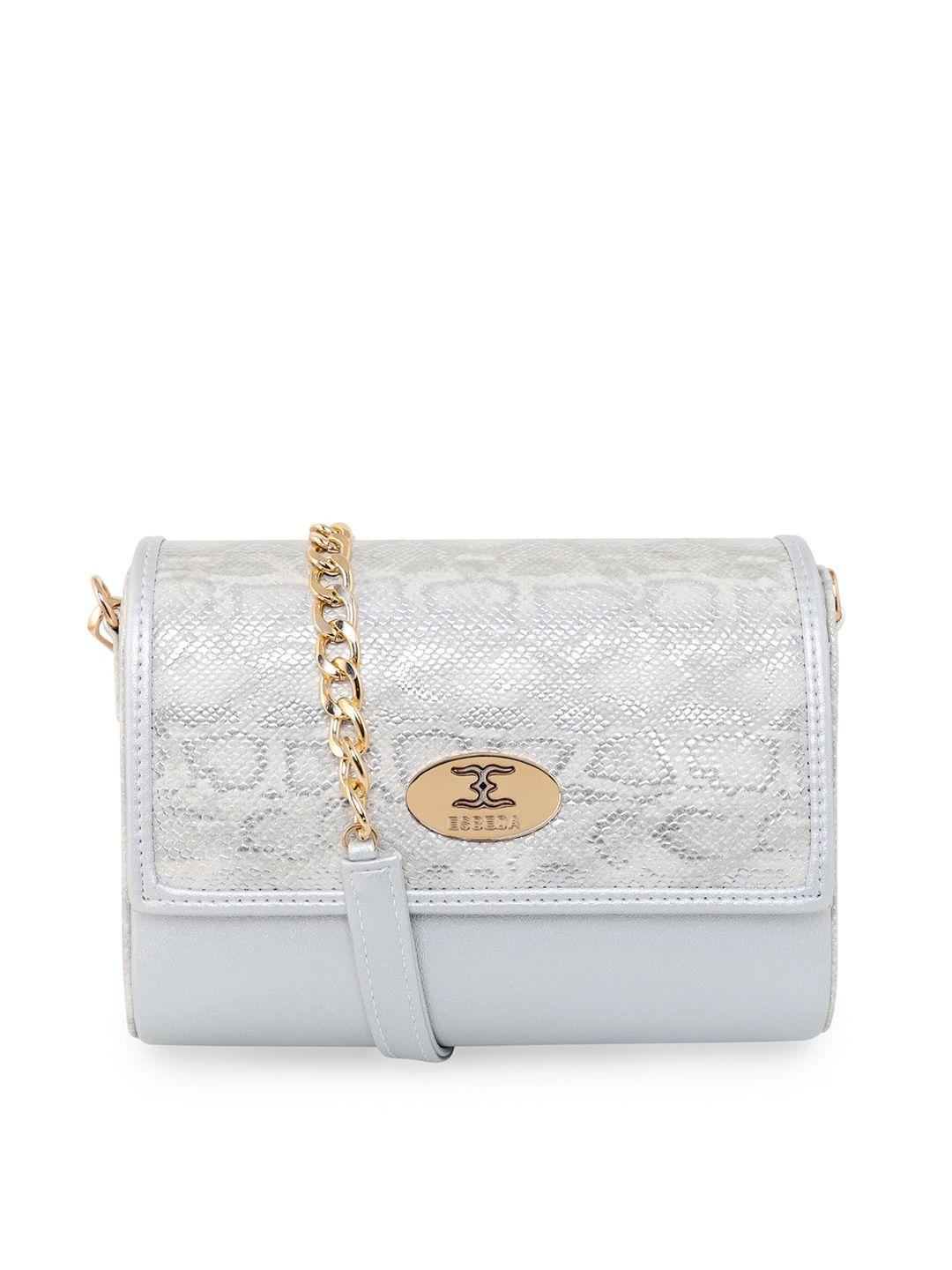 esbeda silver-toned animal printed sling bag