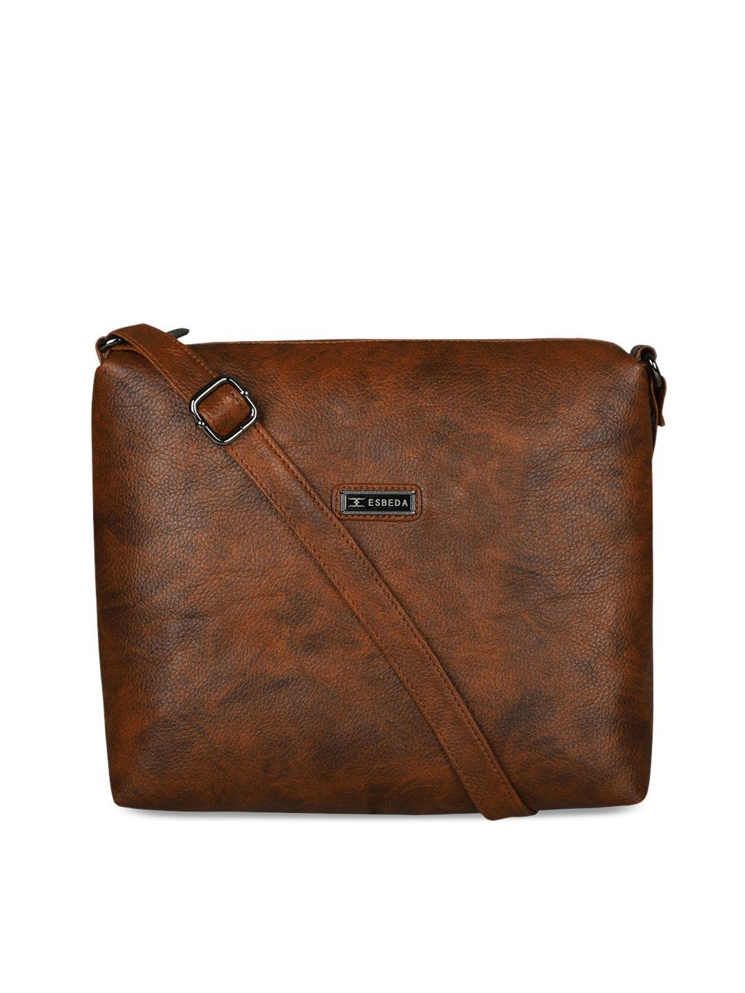 esbeda tan textured sling bag