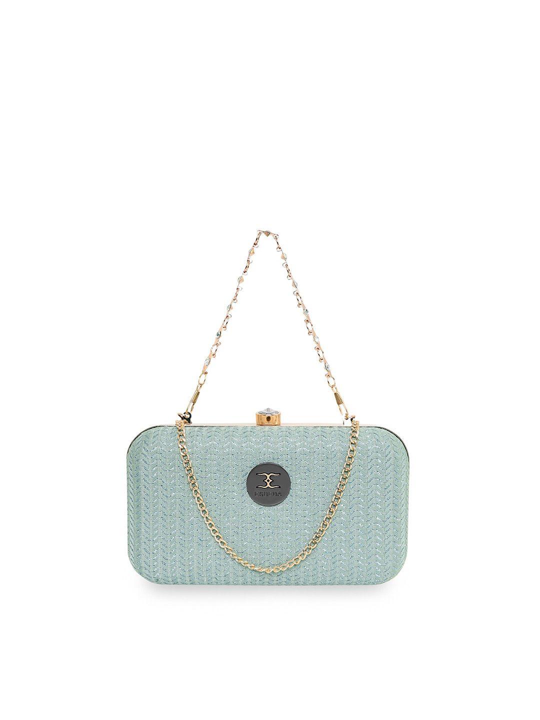 esbeda textured box clutch with shoulder strap