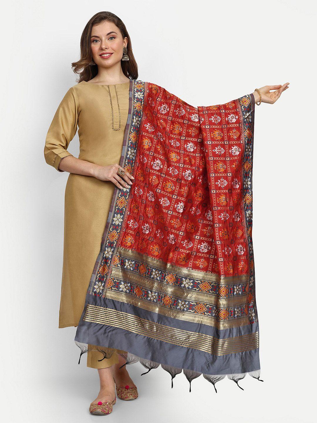 escora ethnic motifs woven design zari art silk dupatta