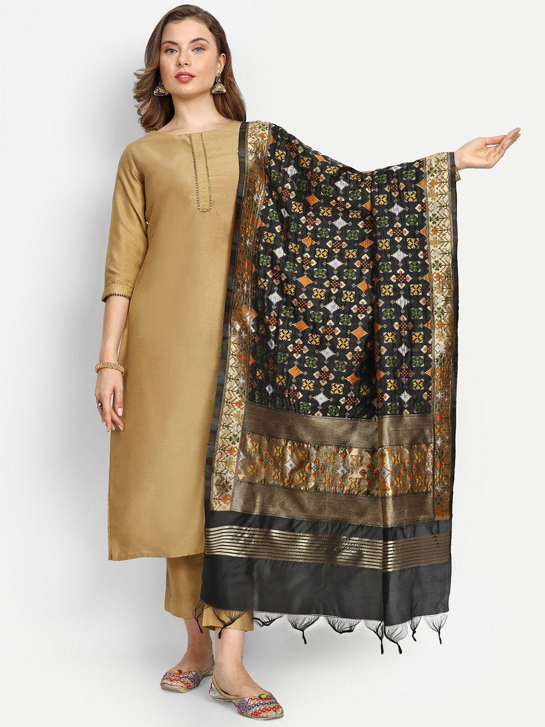 escora ethnic motifs woven design zari dupatta