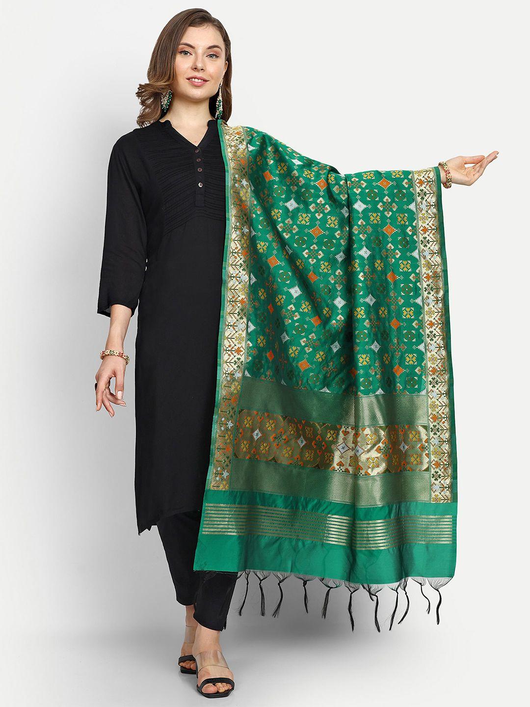 escora ethnic motifs woven design zari dupatta