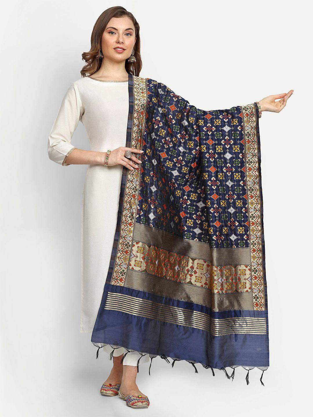 escora ethnic motifs woven design zari dupatta