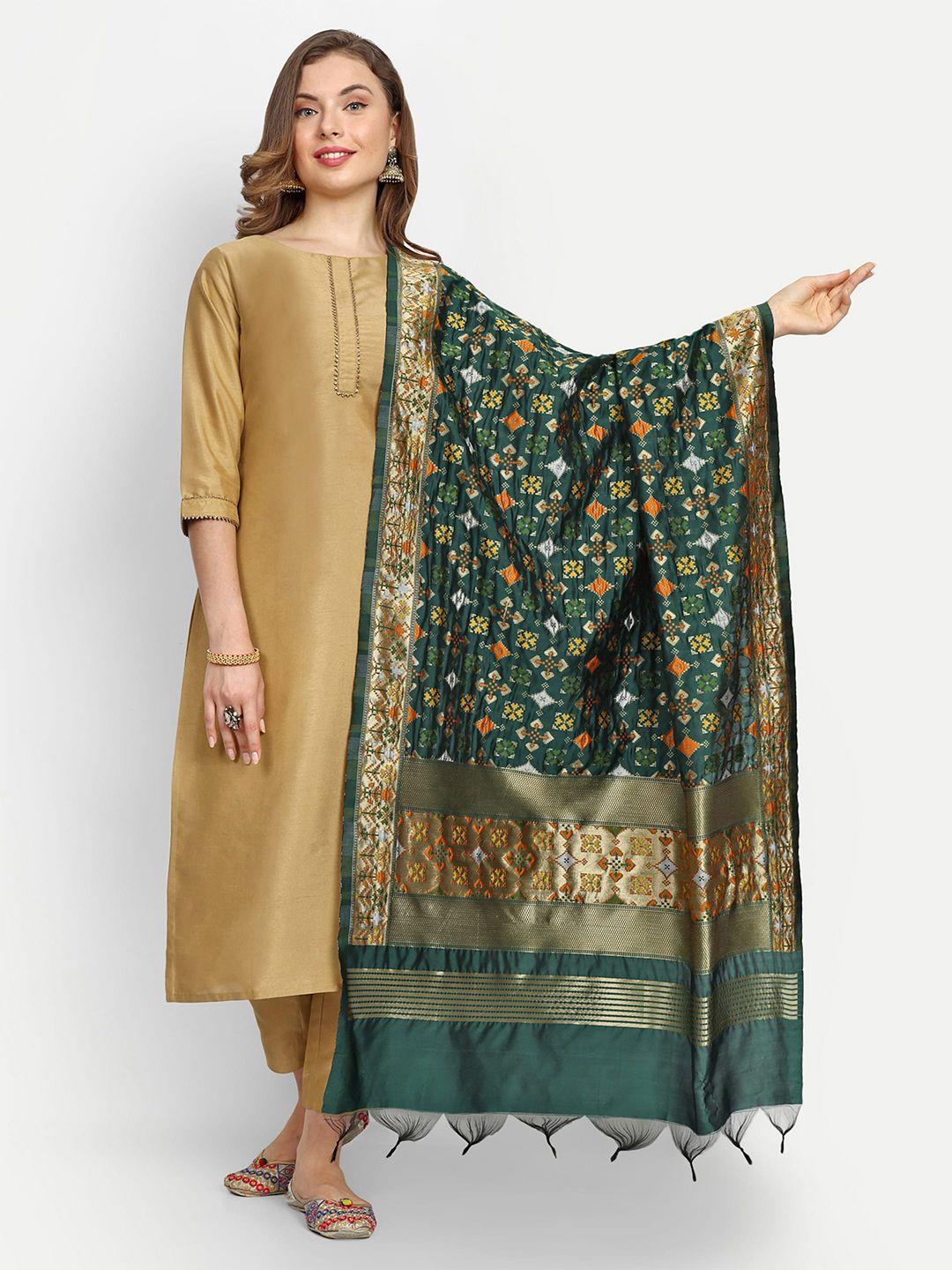 escora ethnic motifs woven design zari dupatta