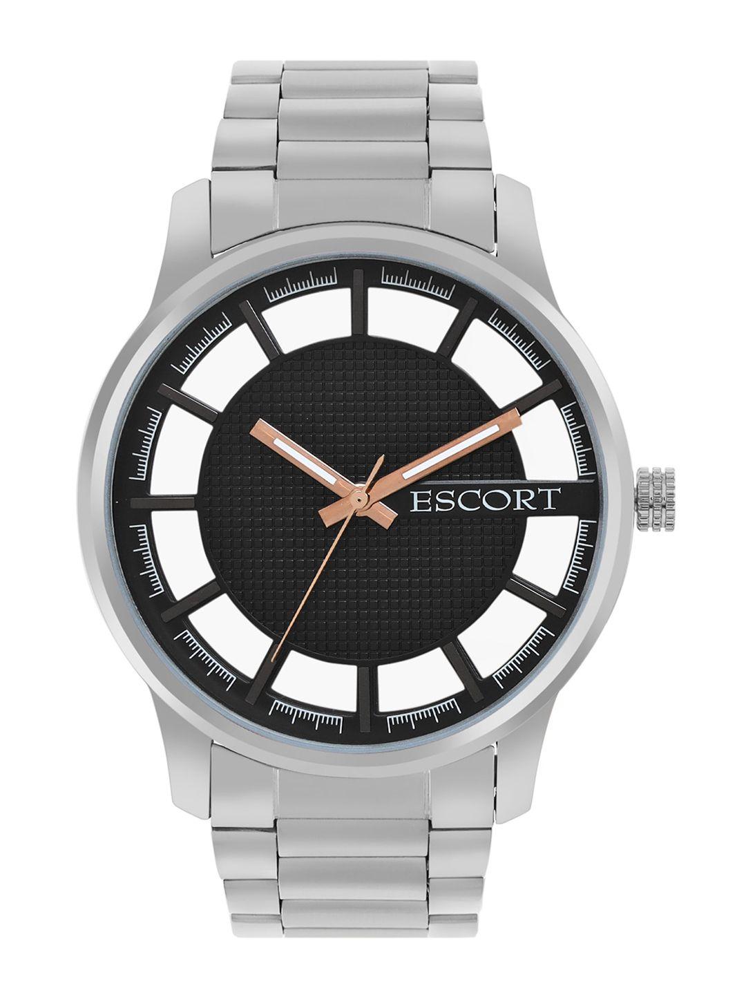 escort men textured dial bracelet style straps analogue watch e1900sm3