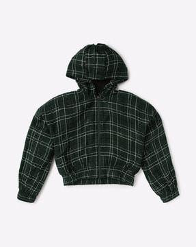 esfir checked hoodie top