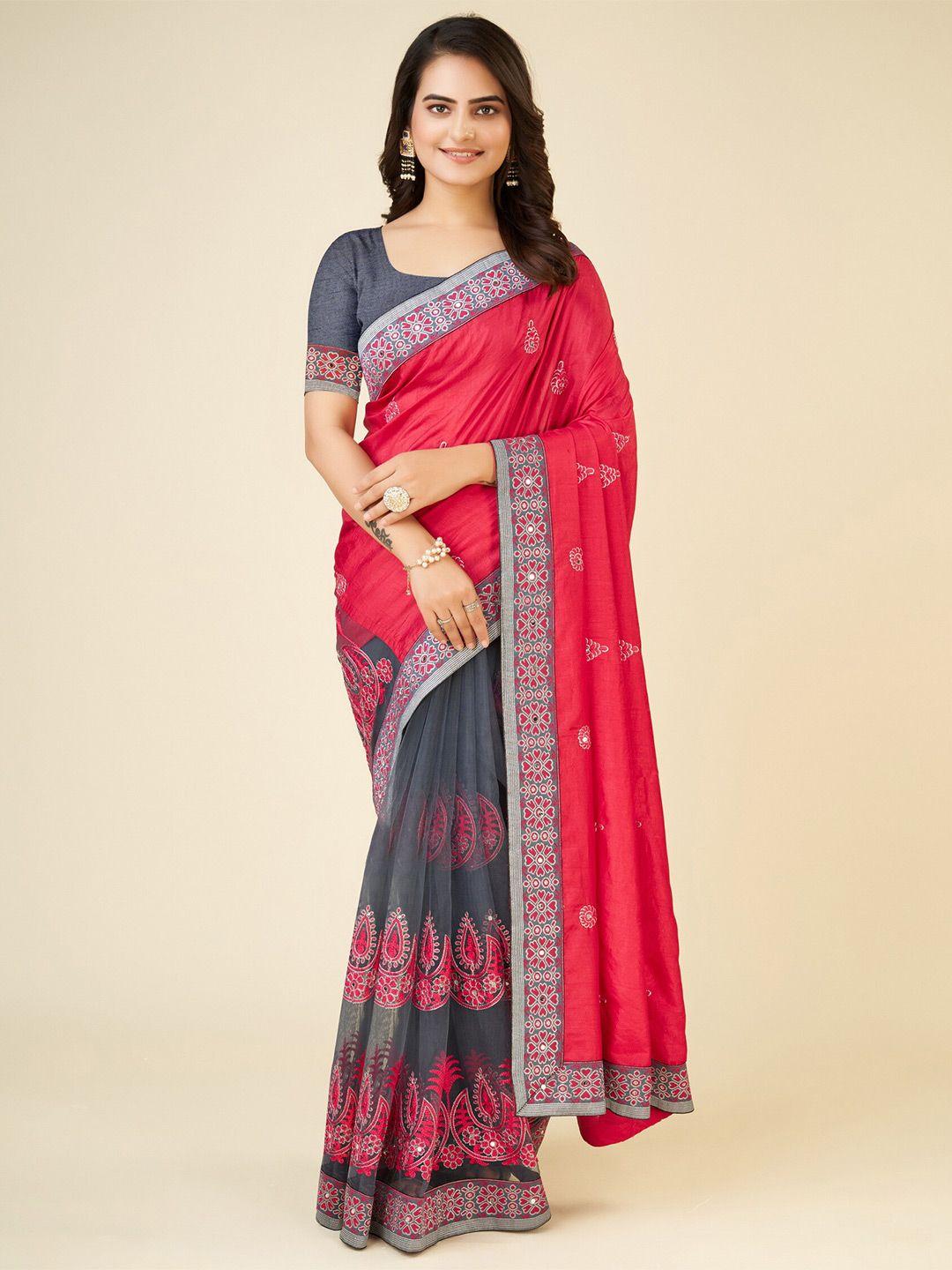 eshami ethnic motifs embroidered jamdani saree