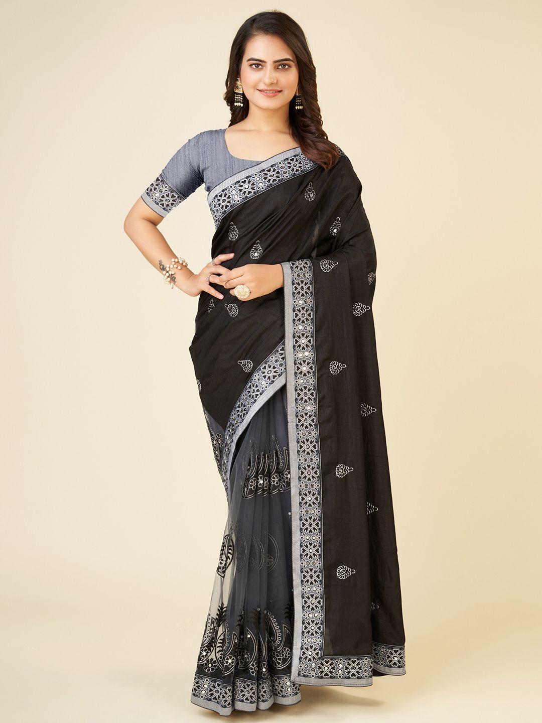 eshami ethnic motifs embroidered saree