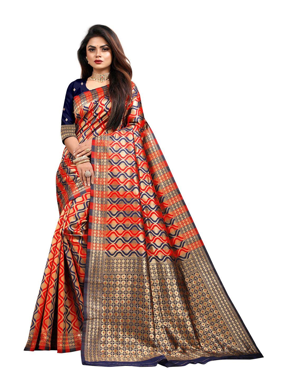 eshami woven design zari silk blend saree