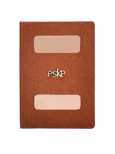 eske blair tan solid small passport holder