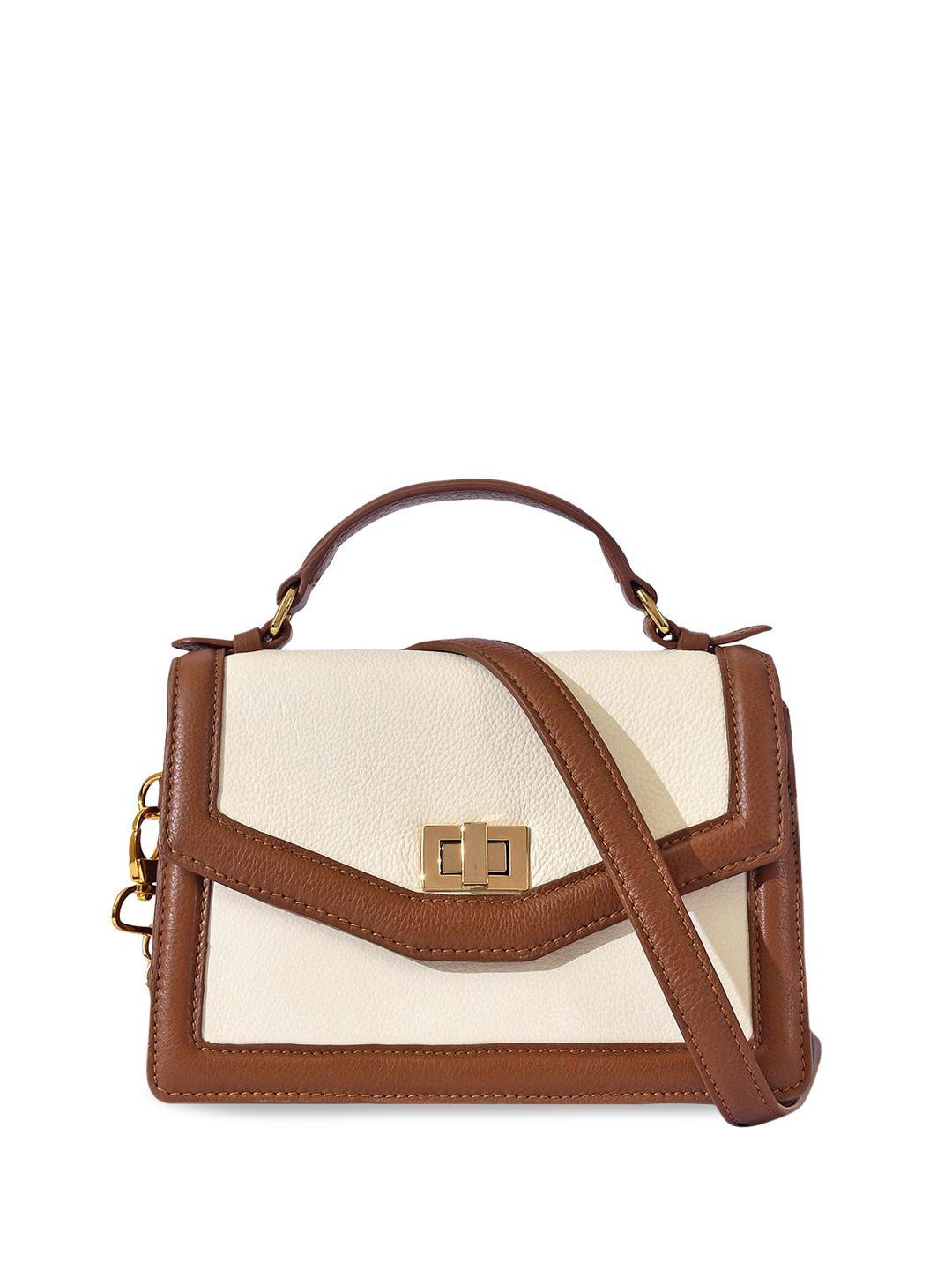eske colourblocked structured leather satchel