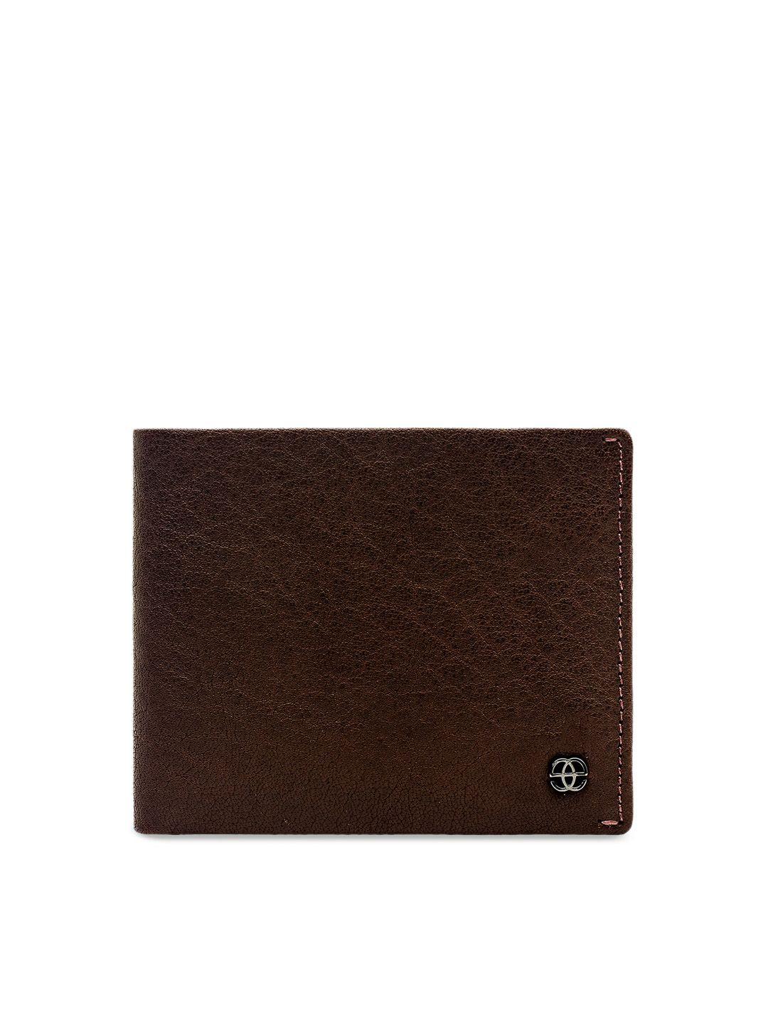 eske men brown solid two fold wallet