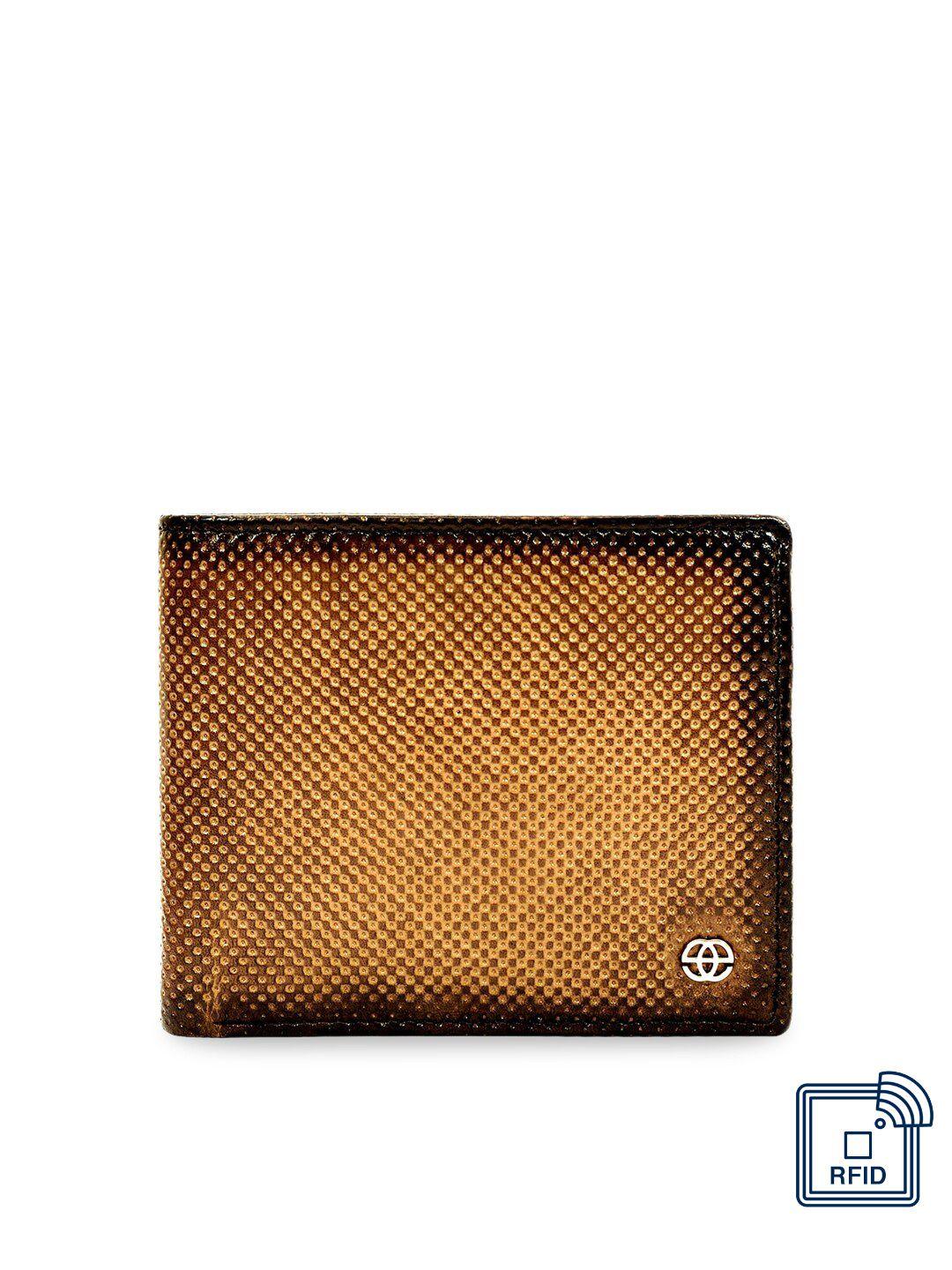 eske men tan brown textured leather two fold wallet