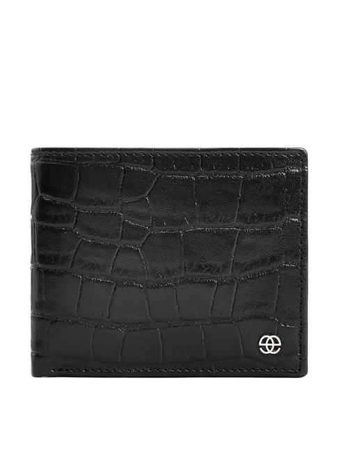 eske black leather bi-fold wallet for men