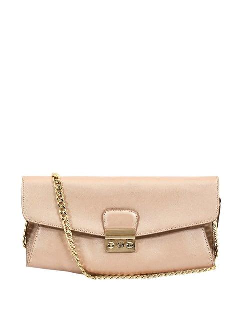 eske britney pink solid medium sling handbag