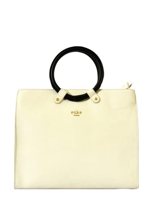 eske creme medium satchel handbag