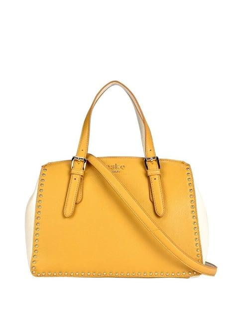 eske emma yellow rivets medium handbag