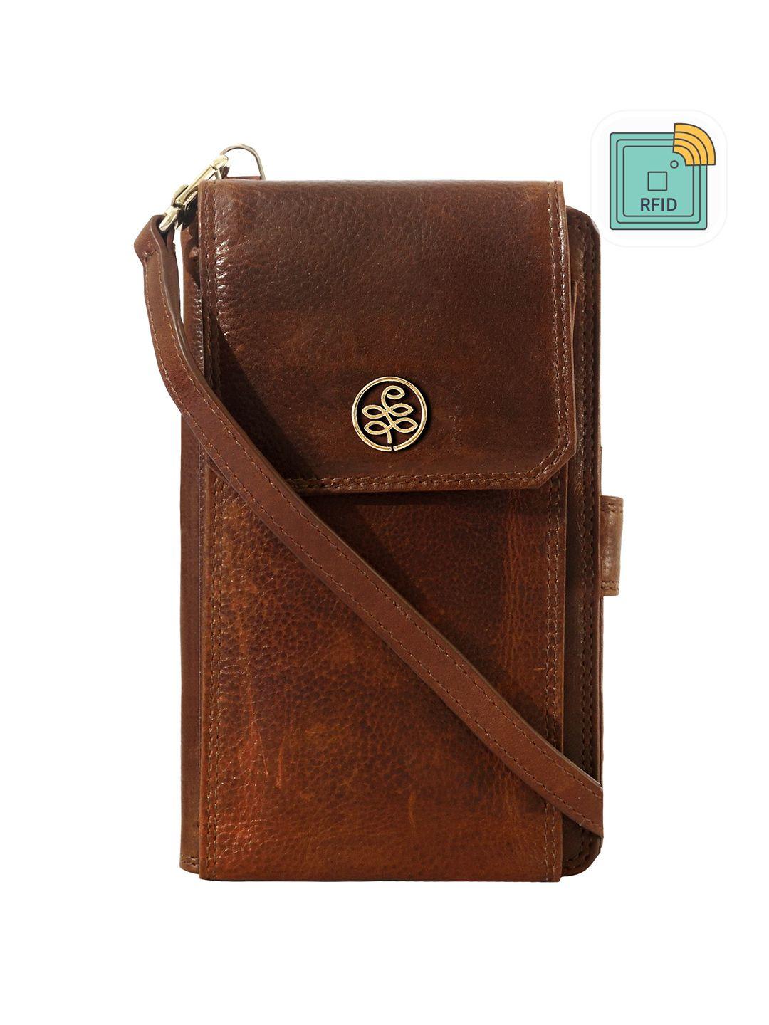 eske esk aleksandra women tan leather two fold wallet