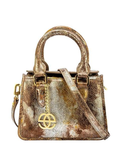eske lucie golden textured medium satchel handbag