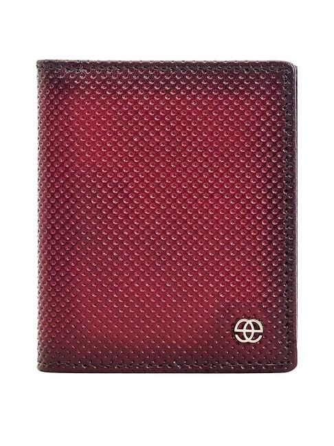 eske maroon solid bi-fold wallet for men