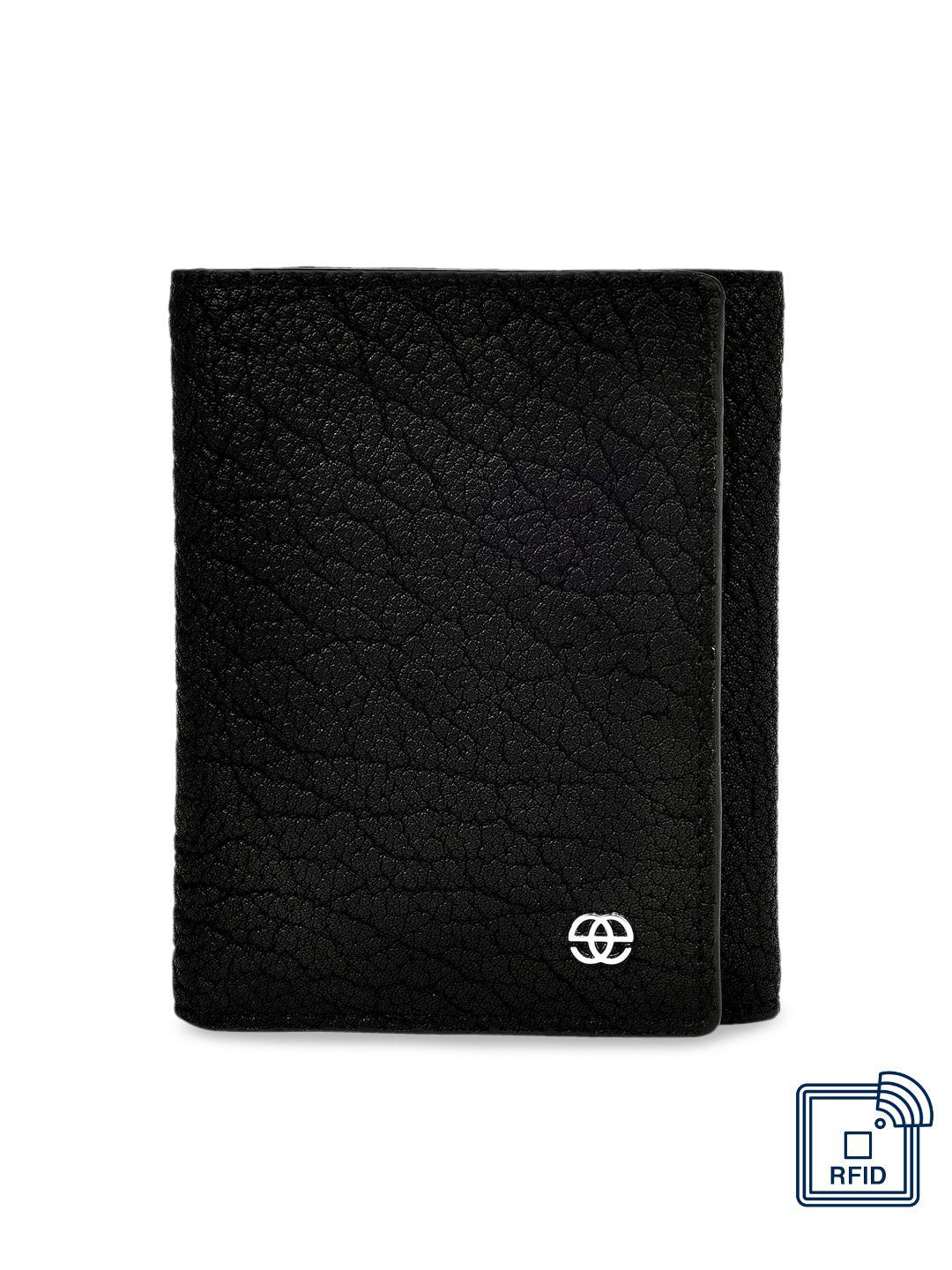 eske men black solid three fold wallet