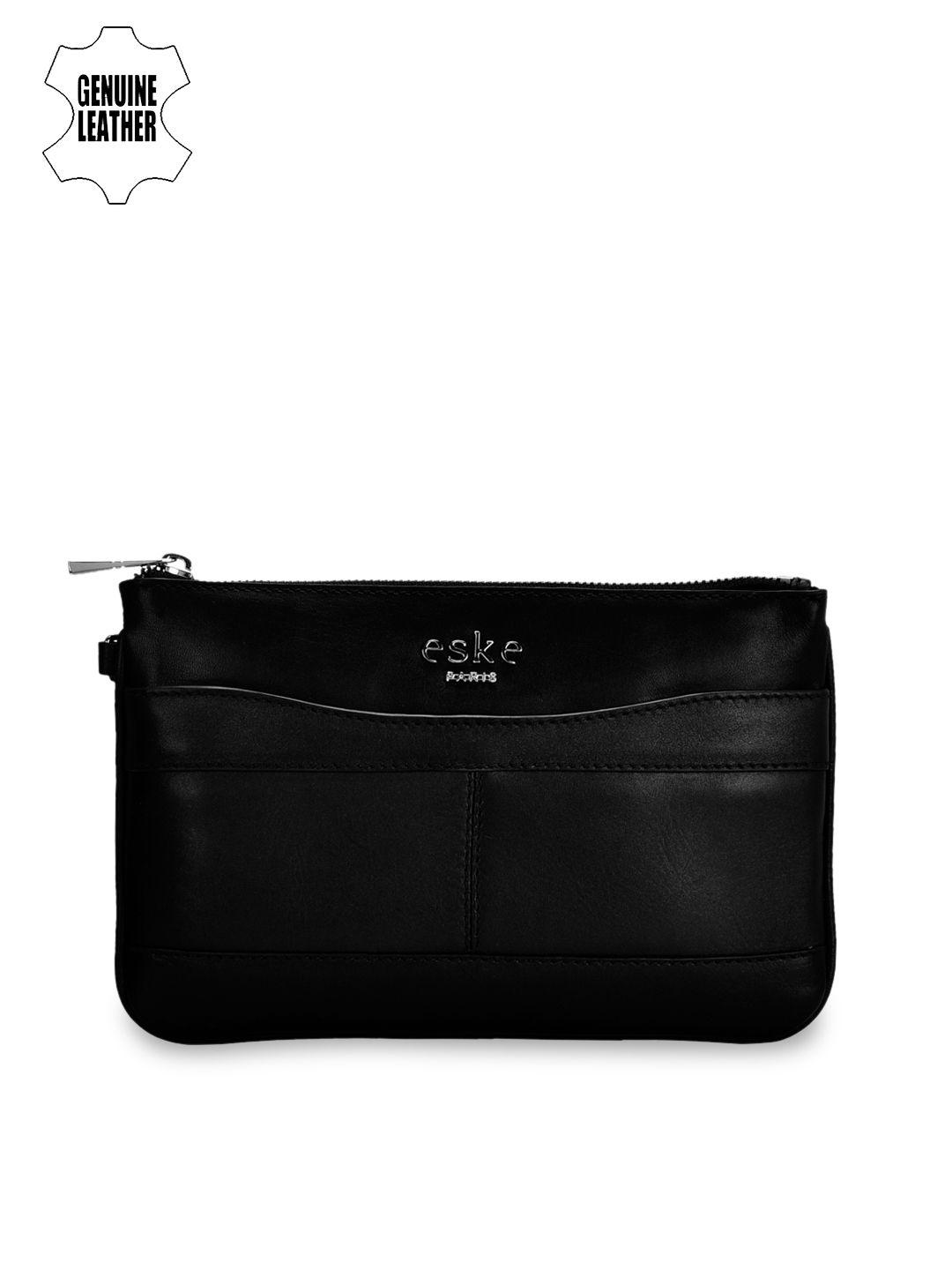 eske men black travel leather pouch