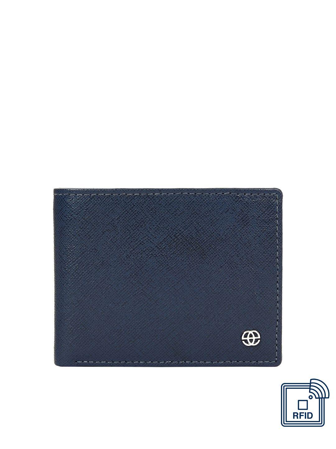 eske men blue leather two fold wallet