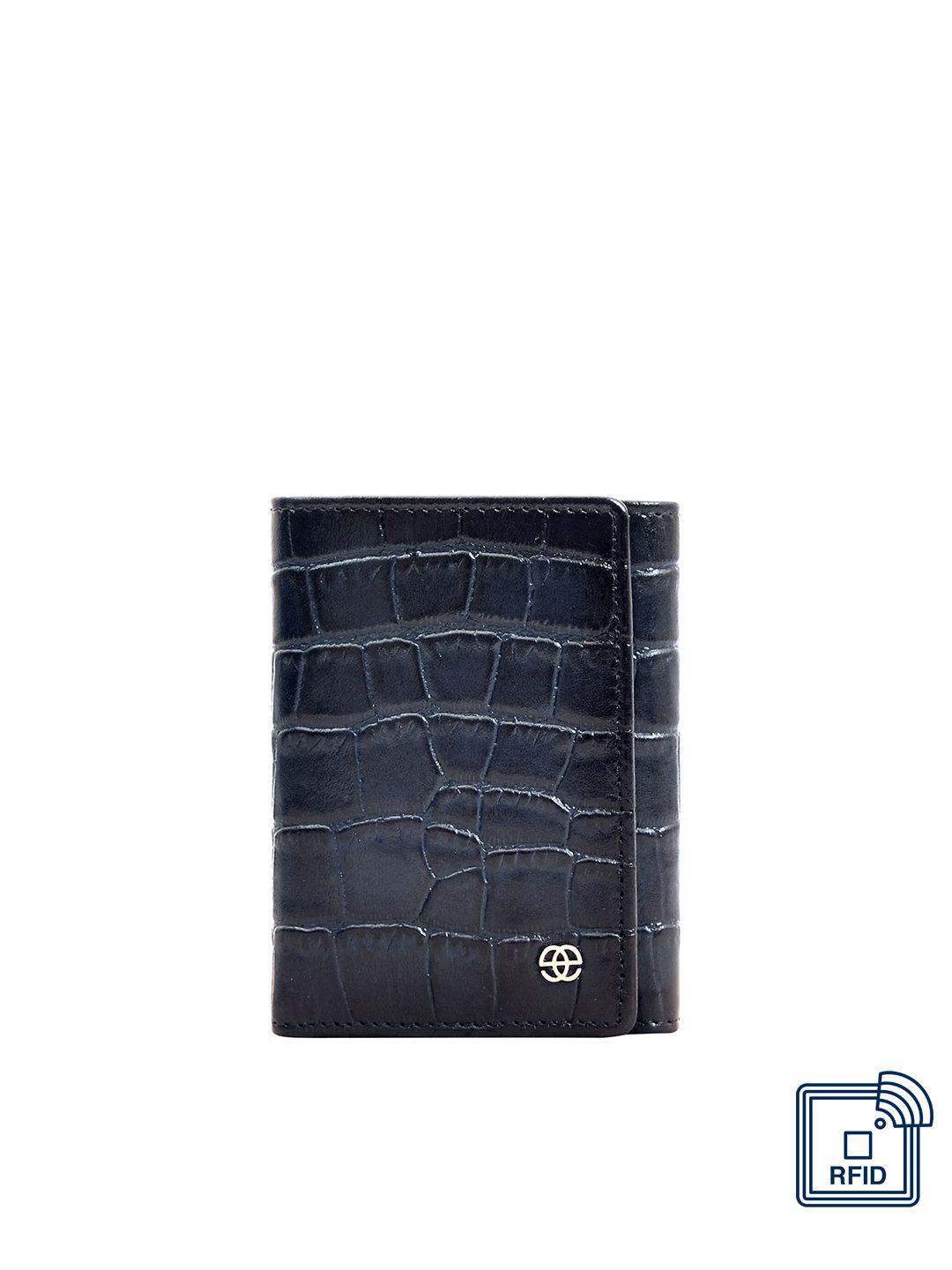 eske men blue textured two fold wallet