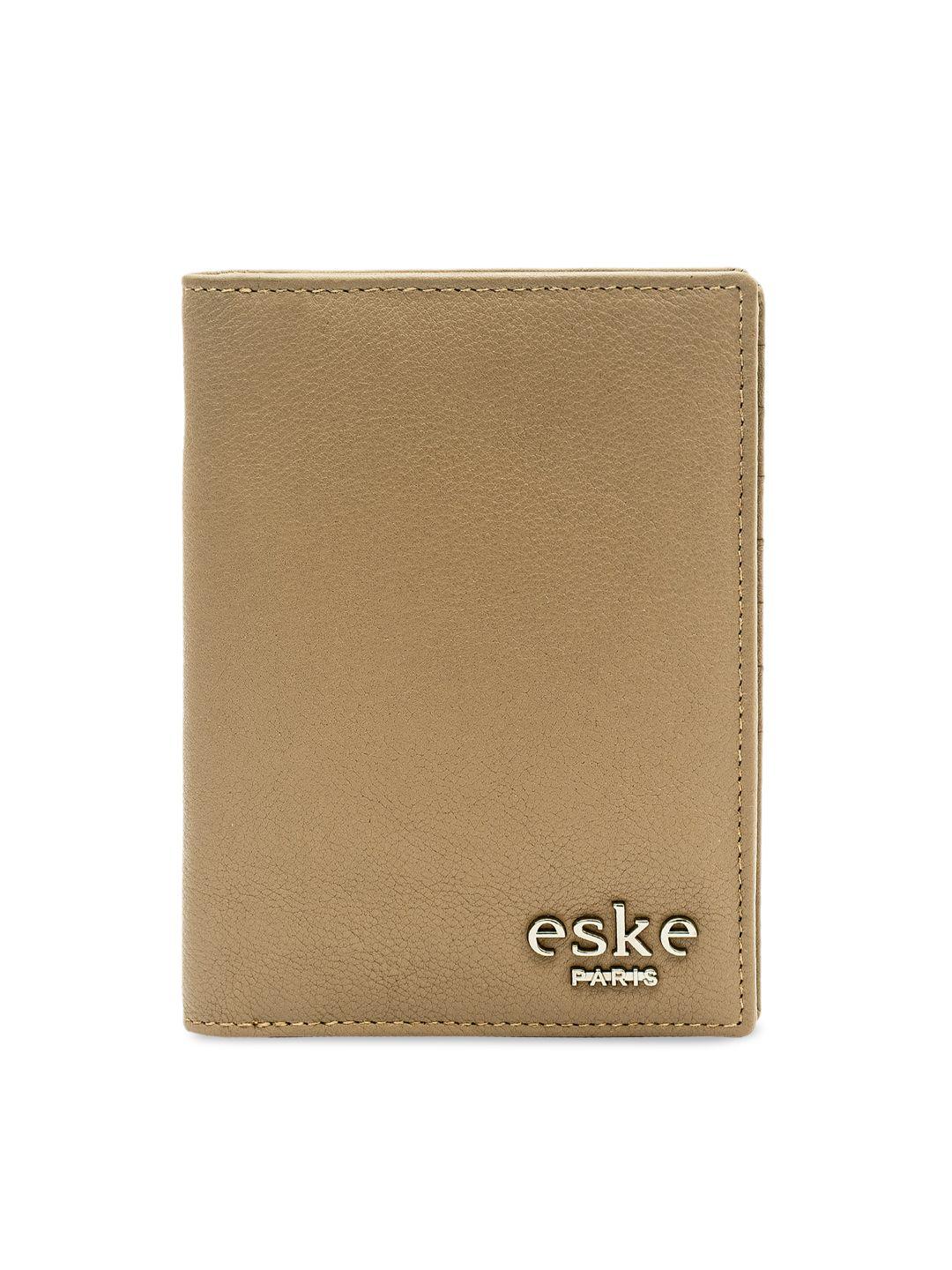 eske men brown solid paris mabel leather passport case