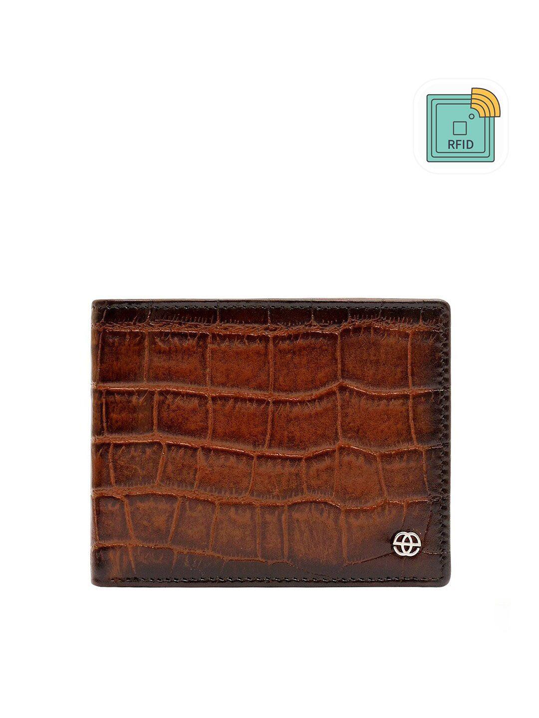 eske men brown textured leather two fold wallet