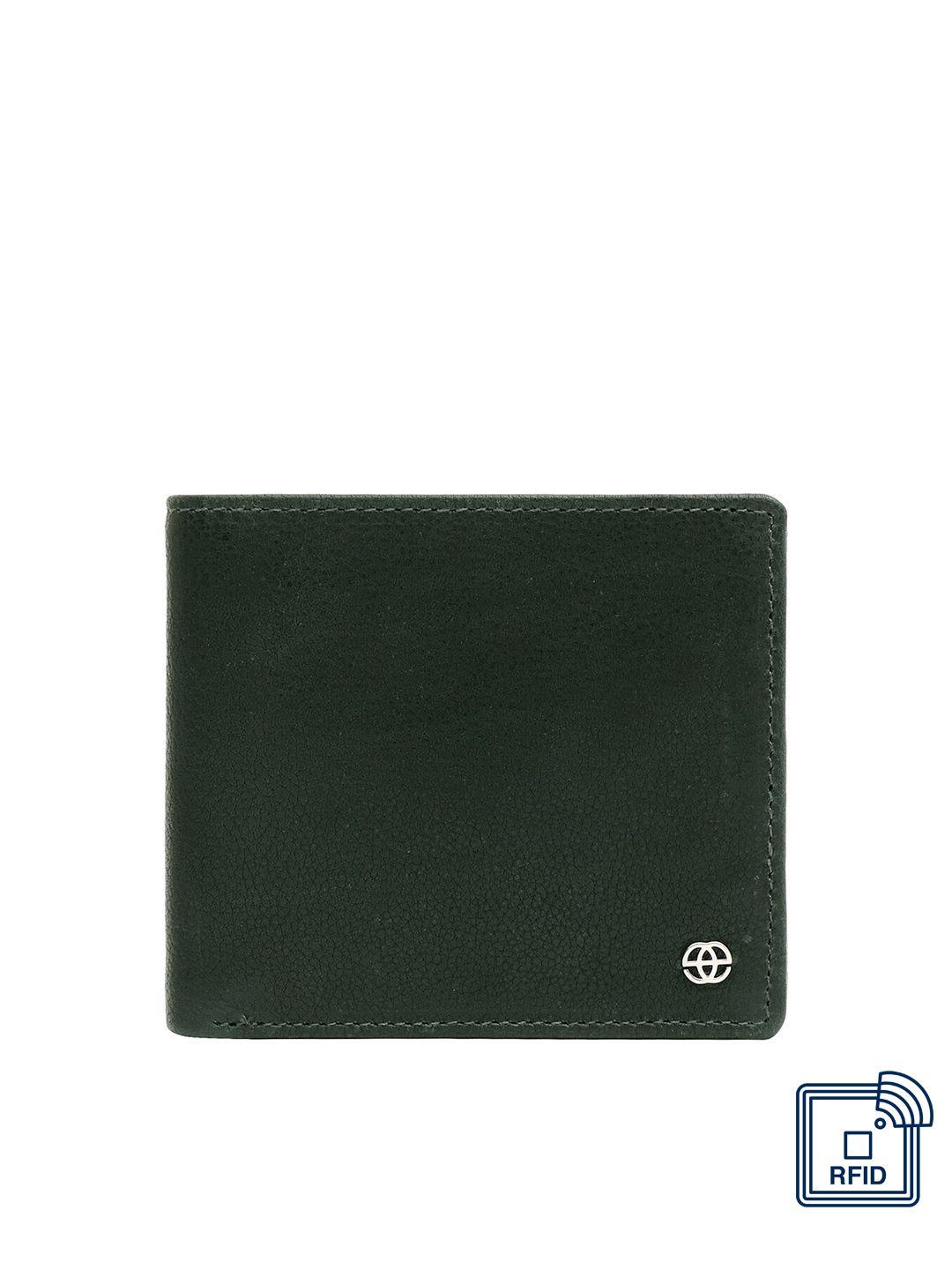eske men green textured leather two fold wallet
