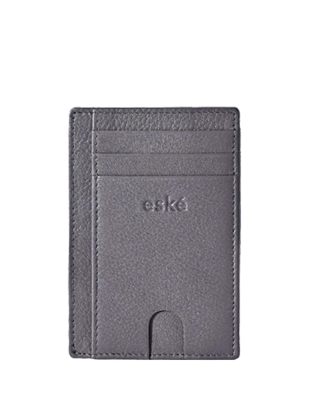 eske men grey leather card holder