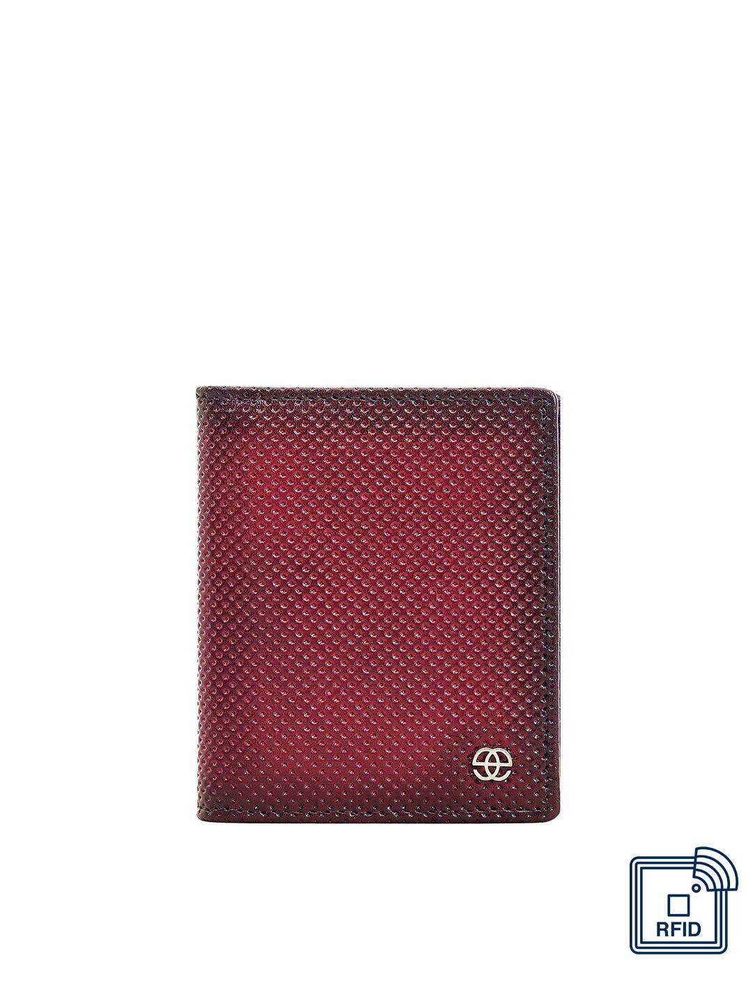 eske men maroon & black leather card holder