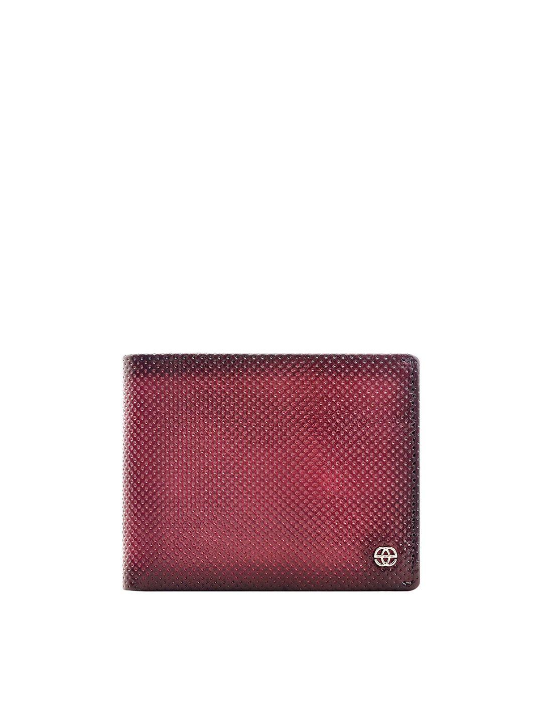 eske men maroon textured leather two fold wallet