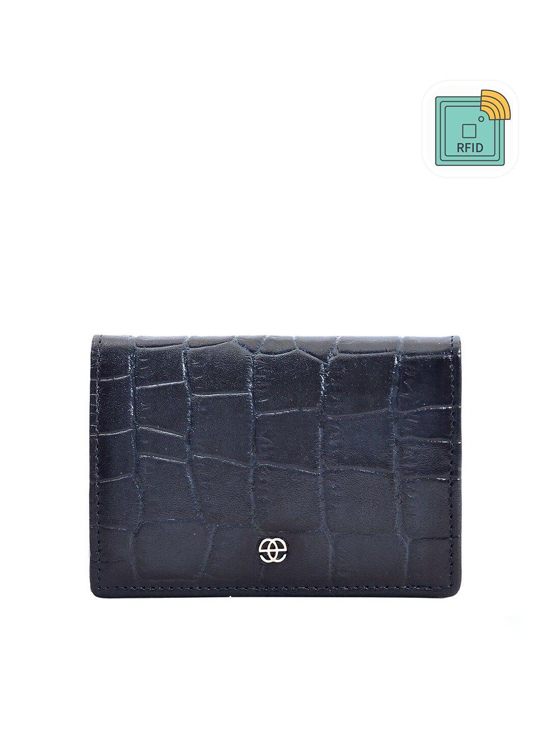 eske men navy blue textured leather card holder