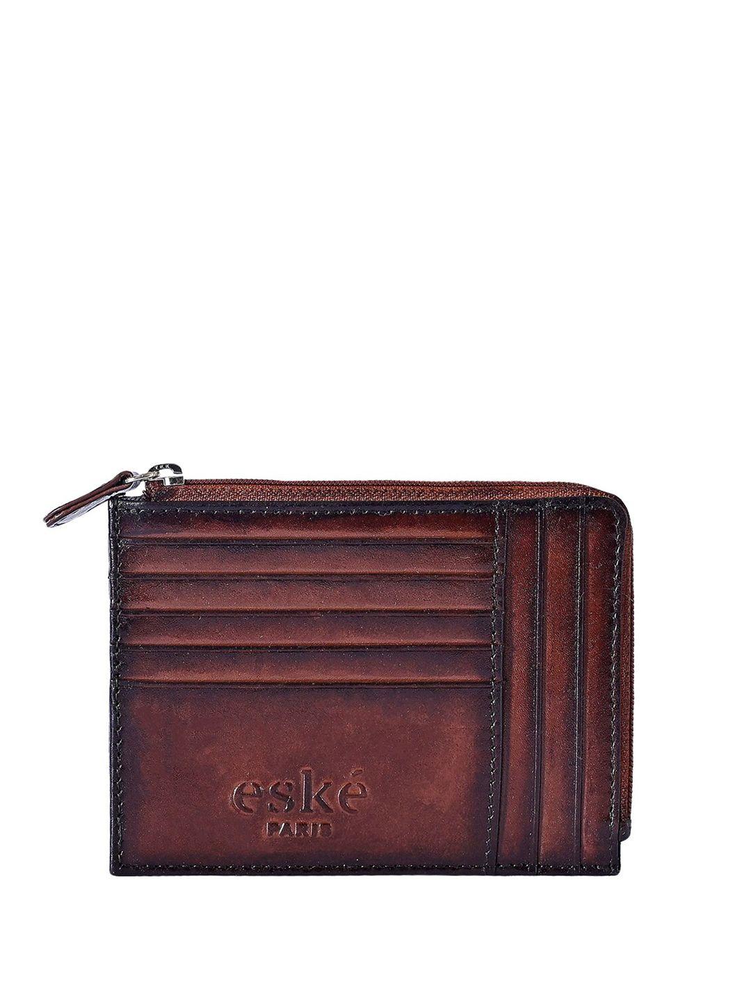 eske men tan leather card holder