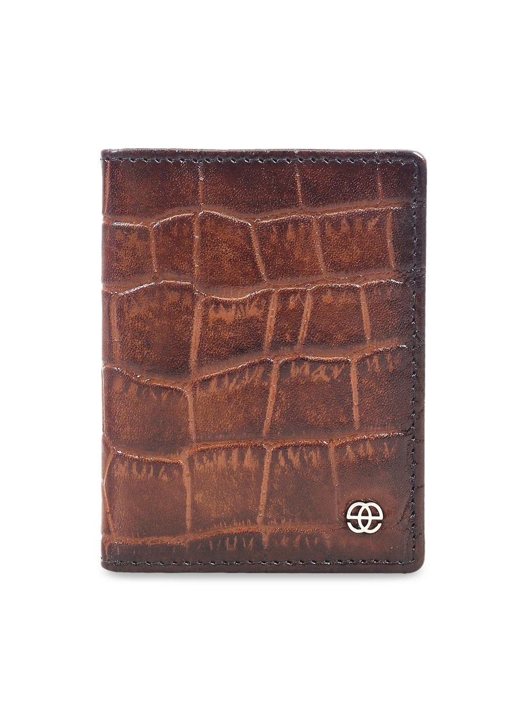 eske men tan solid leather card holder