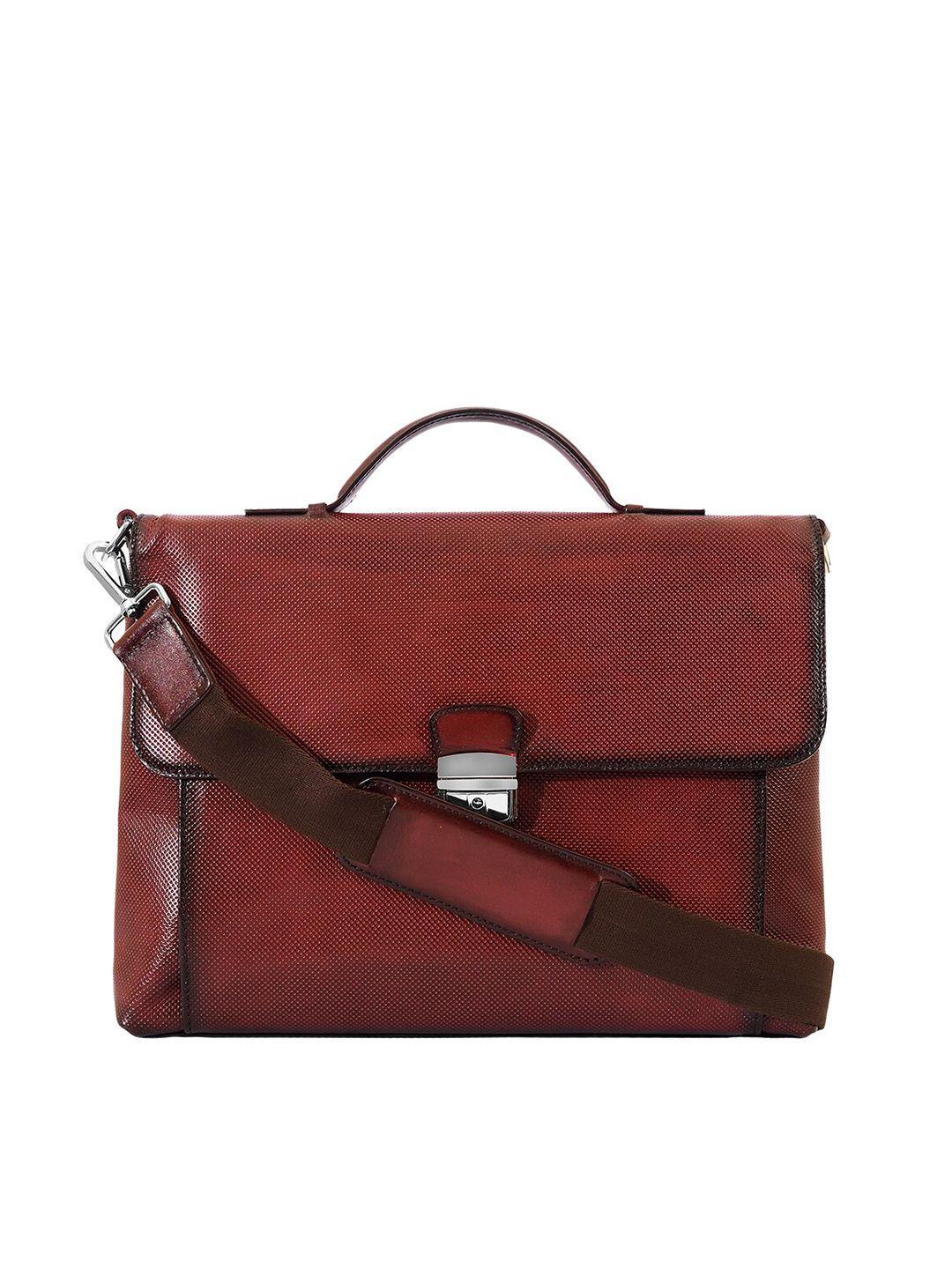 eske men textured leather laptop bag